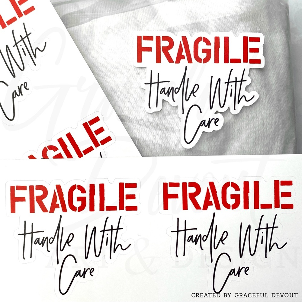 FRAGILE Handle With Care- 2" (inches) (96ct.) Stickers - Picture 6 of 6